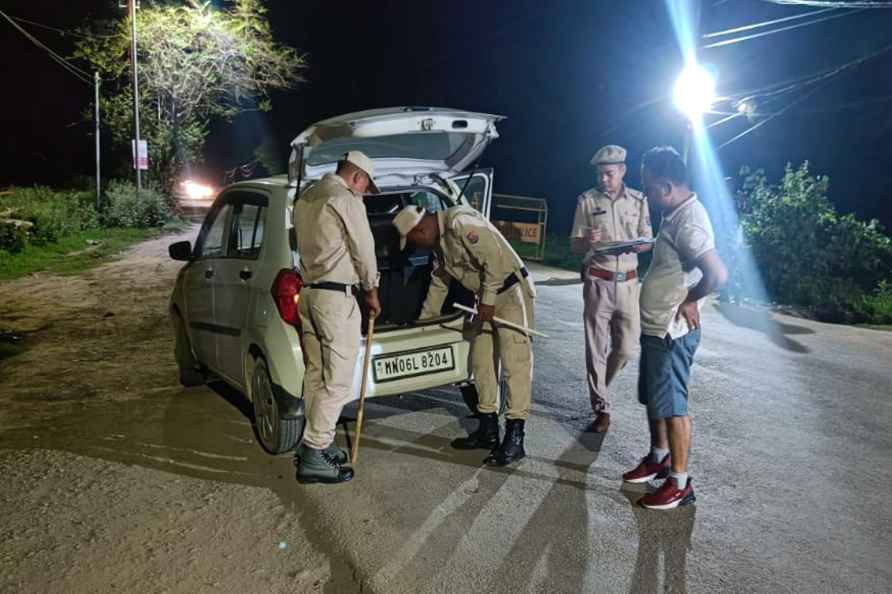 **EDS: IMAGE VIA @manipur police** Imphal: Security personnel check...