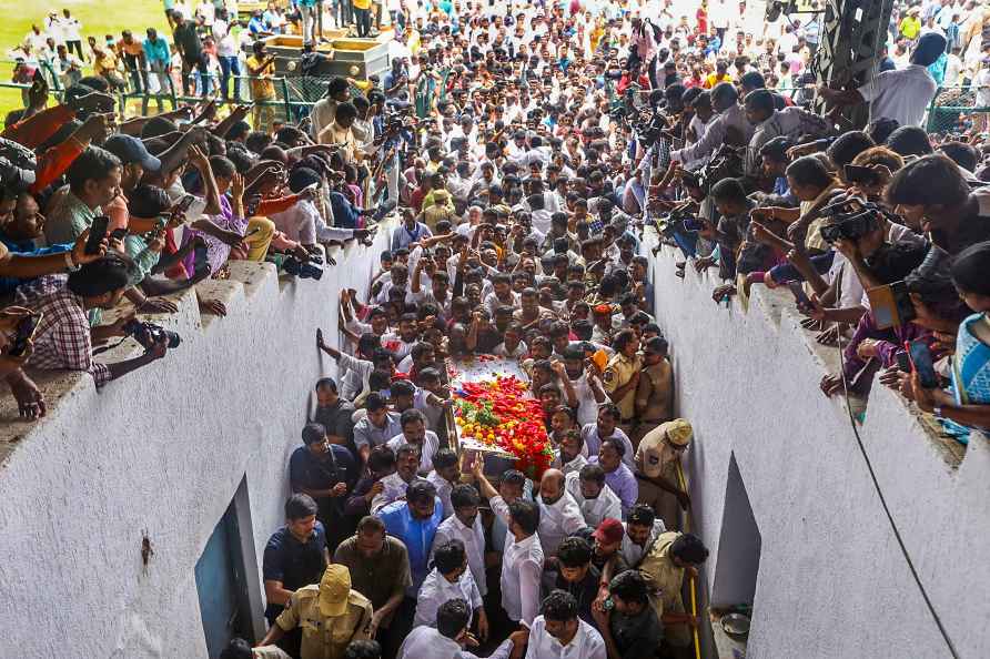 Funeral procession of Gaddar in Hyderabad