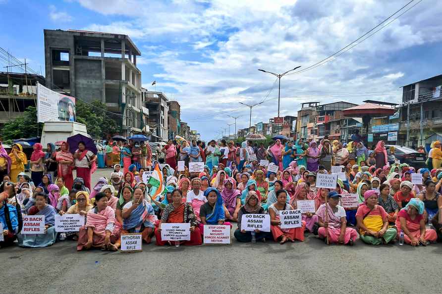 Meitei community women protest in Manipur