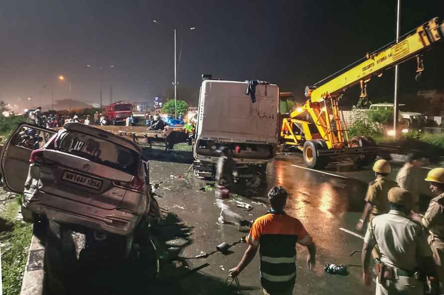 Howrah: Rescue and relief work underway after a road accident in...