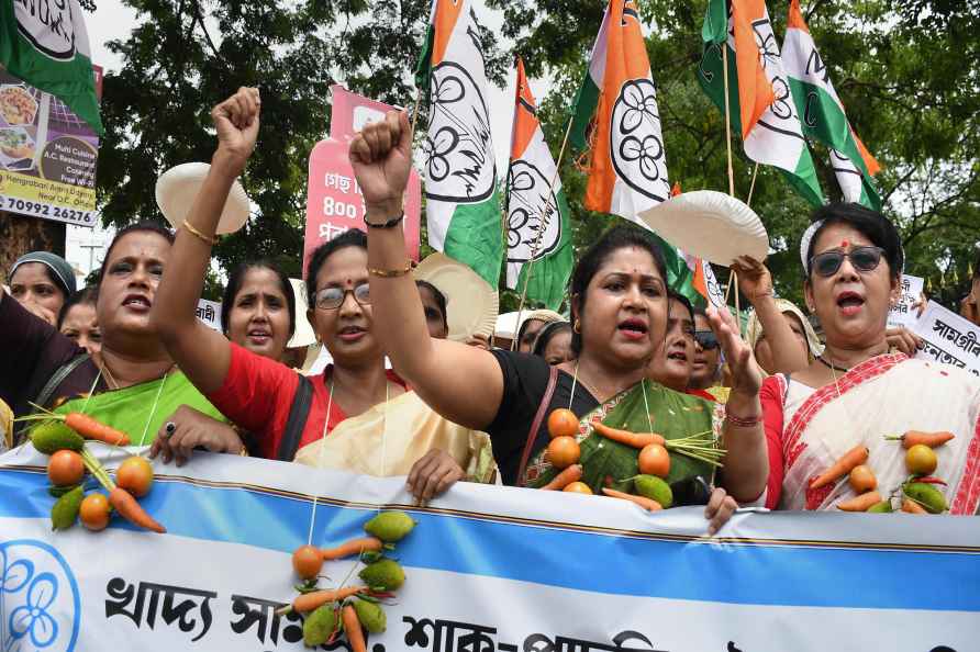 TMC protest against inflation in Guwahati