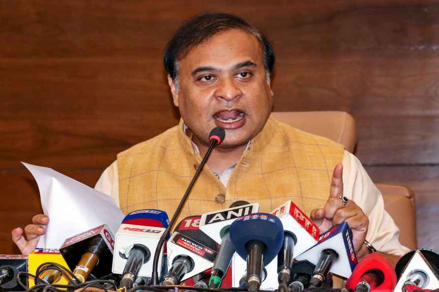 Himanta Biswa Sarma addresses a press conference