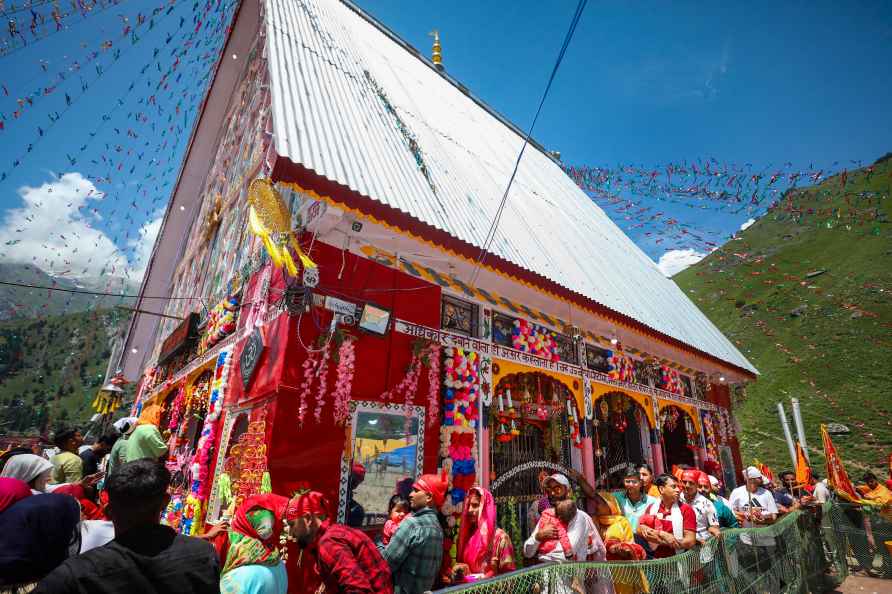 Devotees at Mata Chandi temple in J&K