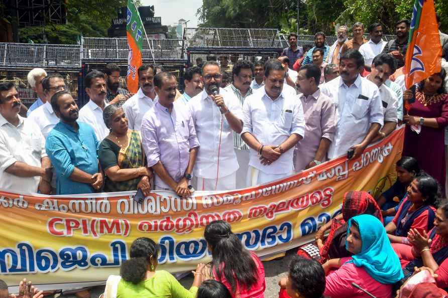 Kerala BJP protest against AN Shamseer