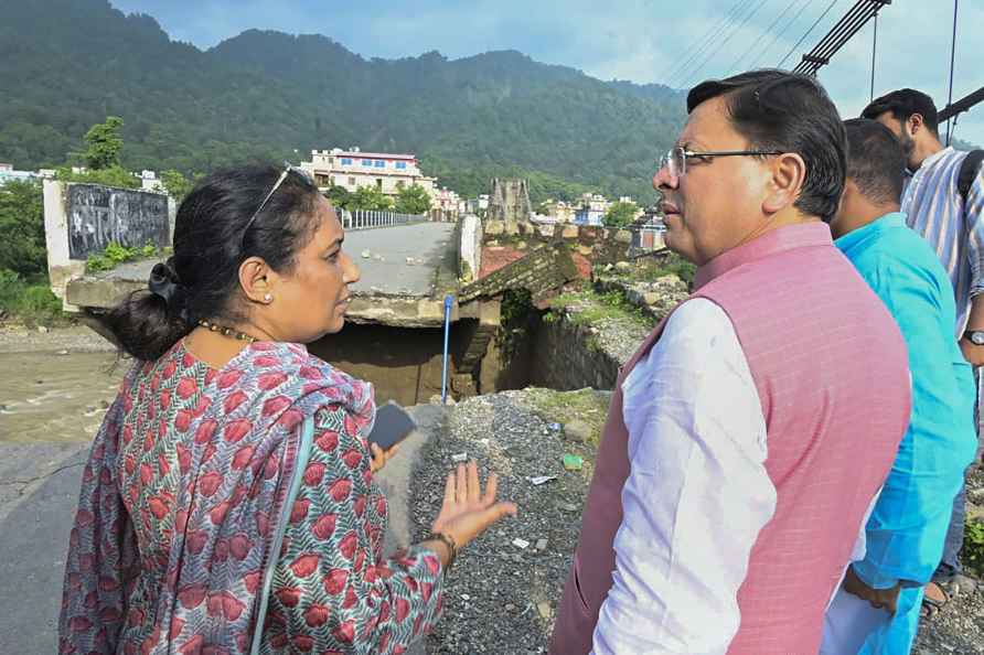 Dhami inspects disaster-hit area in Kotdwar