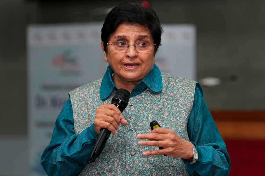 Kiran Bedi during an interactive session in Delhi