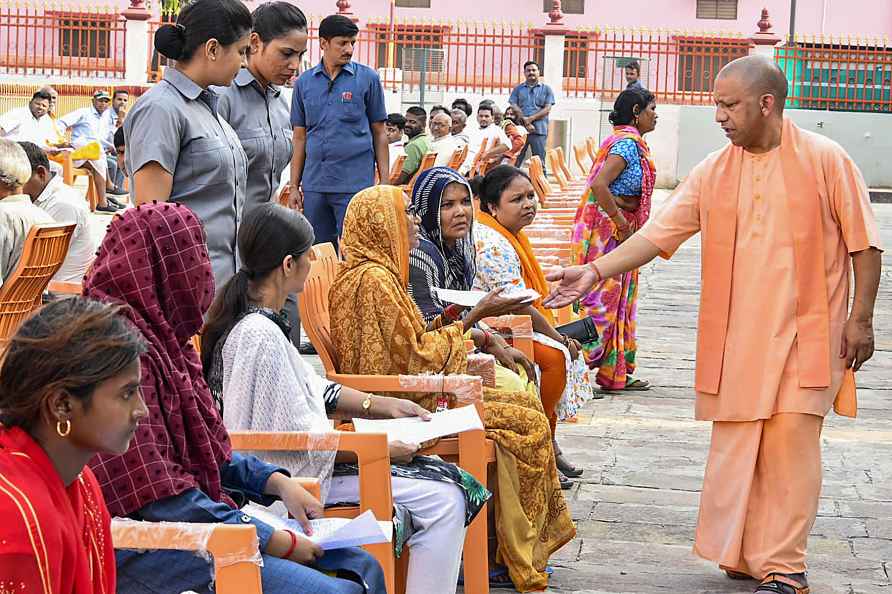 CM Yogi at Janata Darshan programme