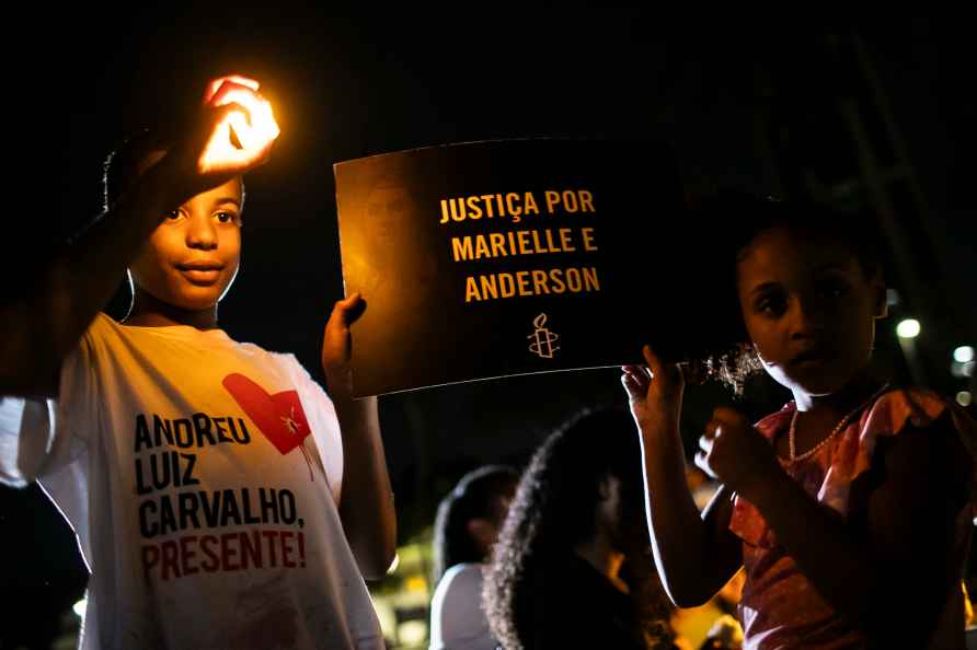 Children gather to mark murder of Councilwoman Marielle