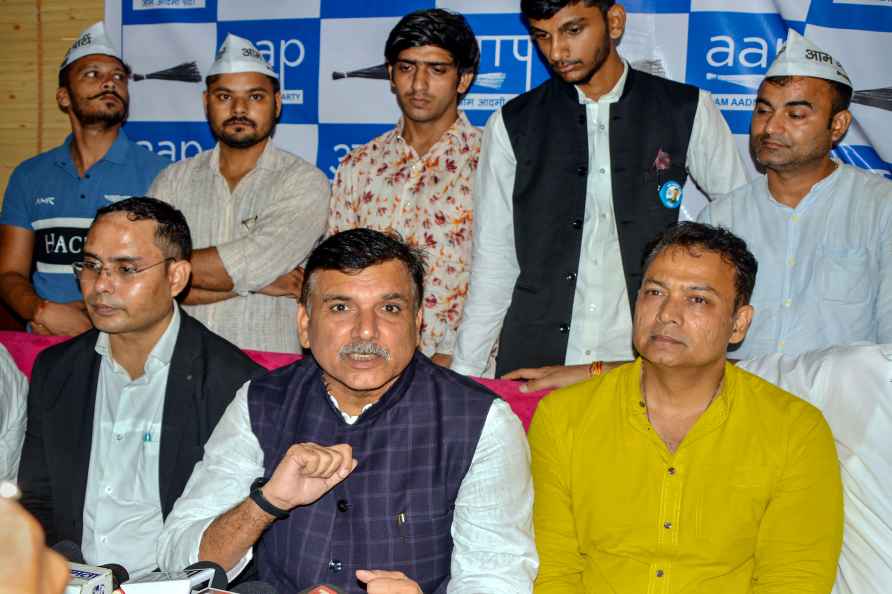 Sanjay Singh addresses media in Ghaziabad