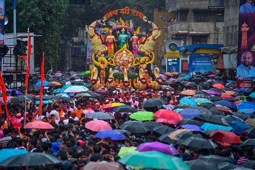 Pune: Devotees take part in a procession of 'Guruji Talim Ganpati...