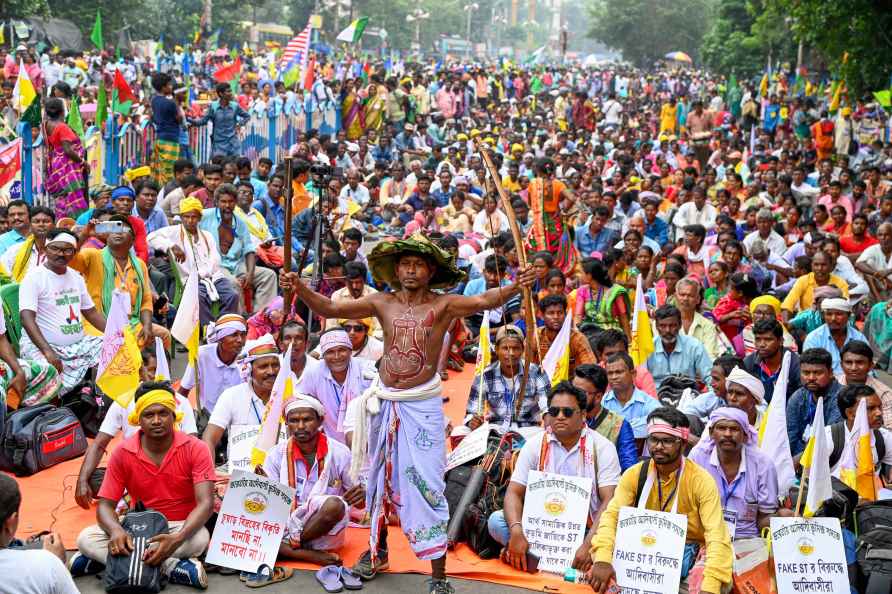 Tribals at protest rally