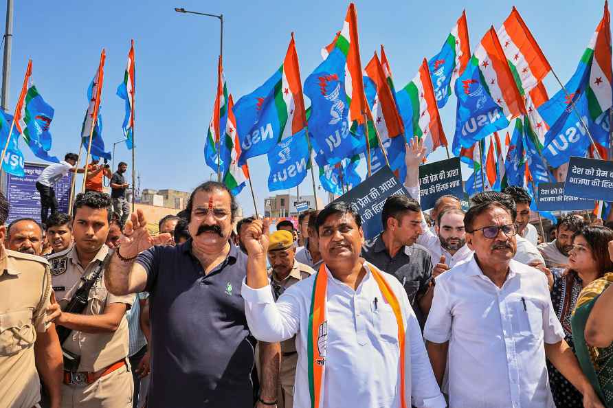 Congress protest against BJP in Jaipur