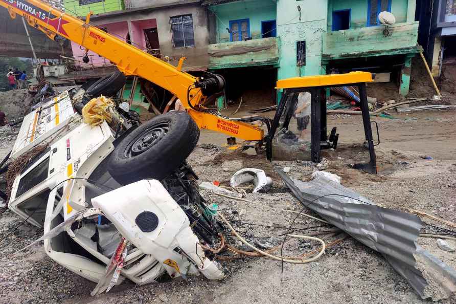 North Sikkim: Vehicles covered in debris following flash floods, ...