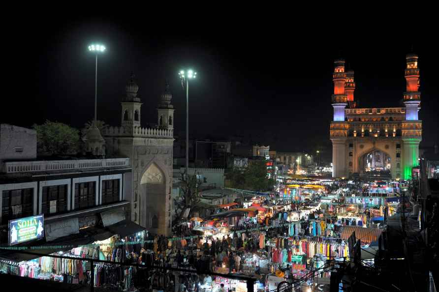 Charminar illuminated with tri-colour lights