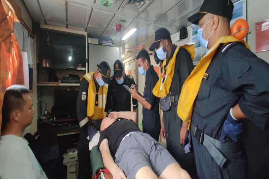 ICG conducts medical evacuation of Chinese crew