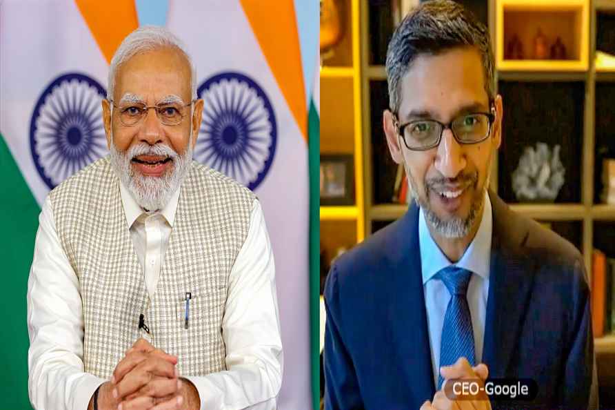 PM Modi interacts with Sundar Pichai