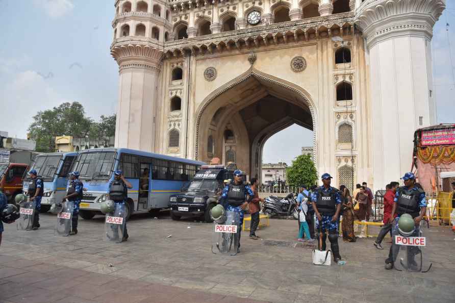 Hyderabad: Anti-riot squad of the Rapid Action Force (RAF) personnel...