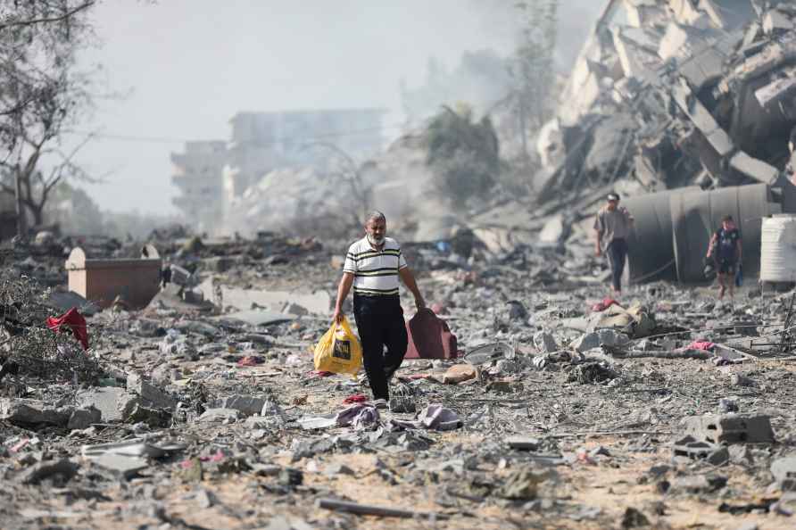 Buildings destroyed in the Israeli bombardment