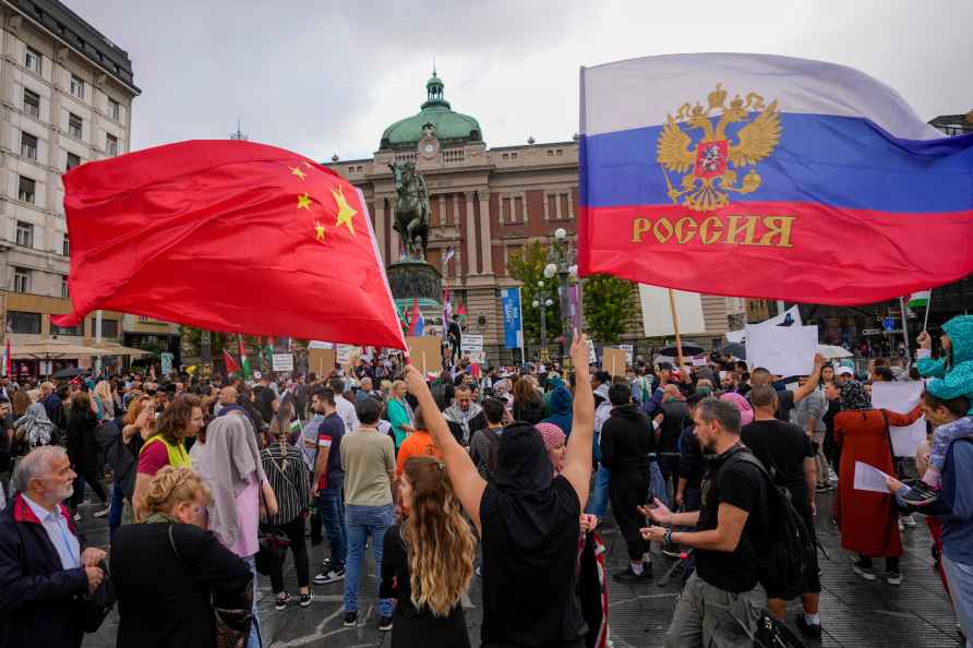 A pro-Palestinian gathering in Belgrade, Serbia