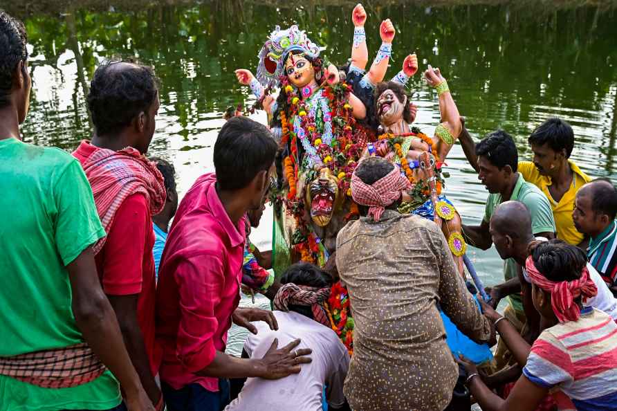 Durga visarjan in Nadia