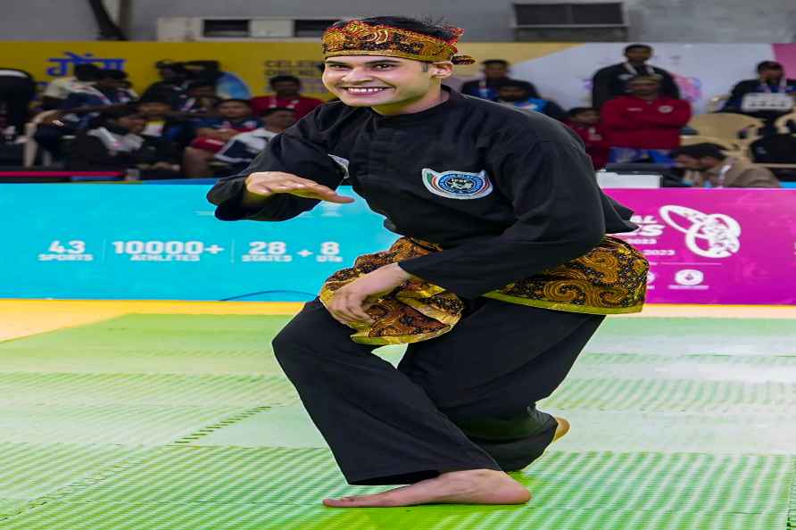 Goa: A Pencak Silat athlete during the 37th National Games, at Pandit...