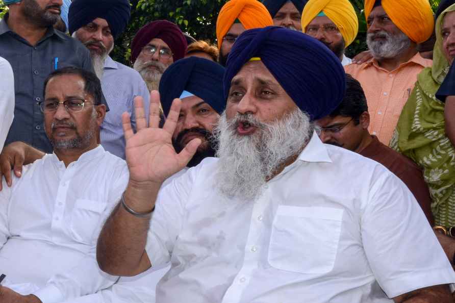 Sukhbir Singh Badal addresses press