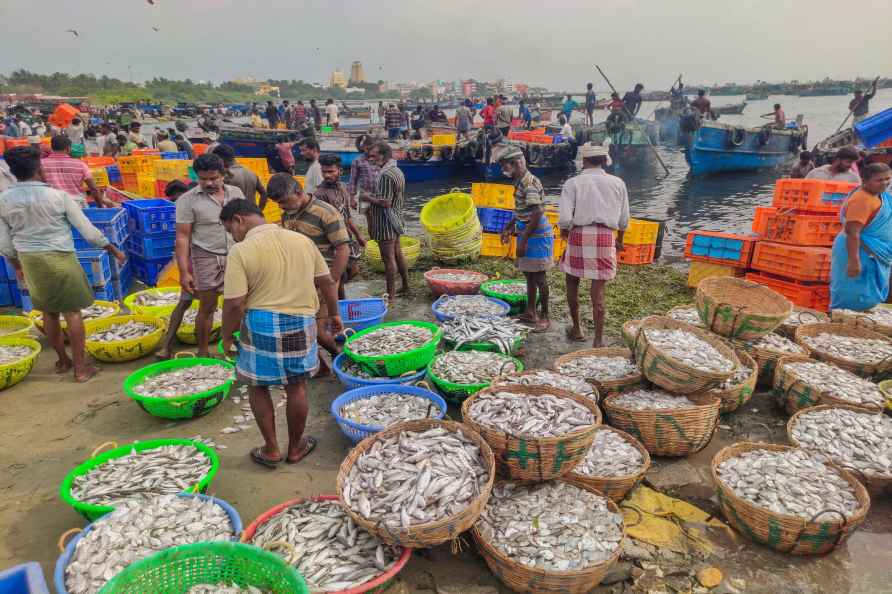 Ishermen at Rameswaram port