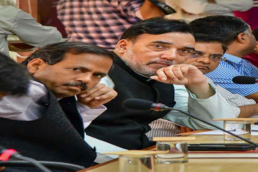 New Delhi: Delhi Environment Minister Gopal Rai during a meeting...