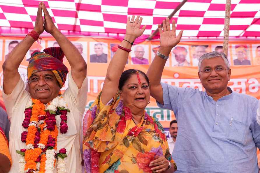 Vasundhara at a rally