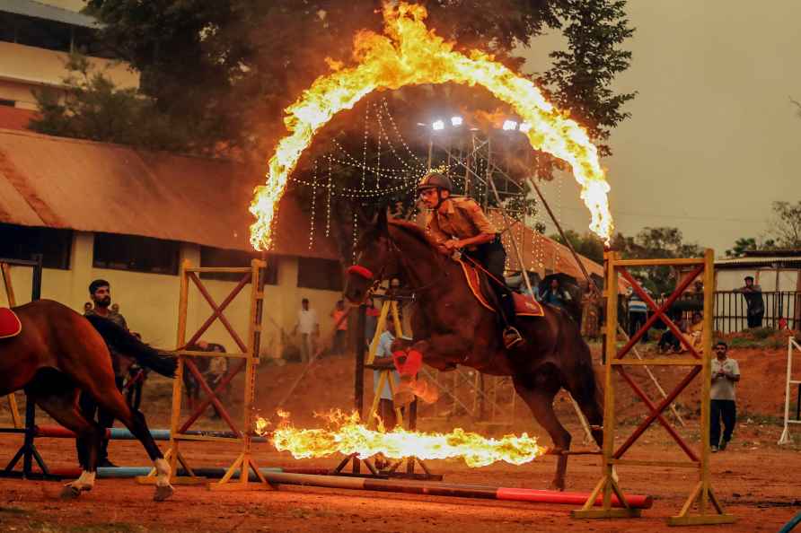 Thiruvananthapuram: NCC cadets perform during the Keraleeyam festival...