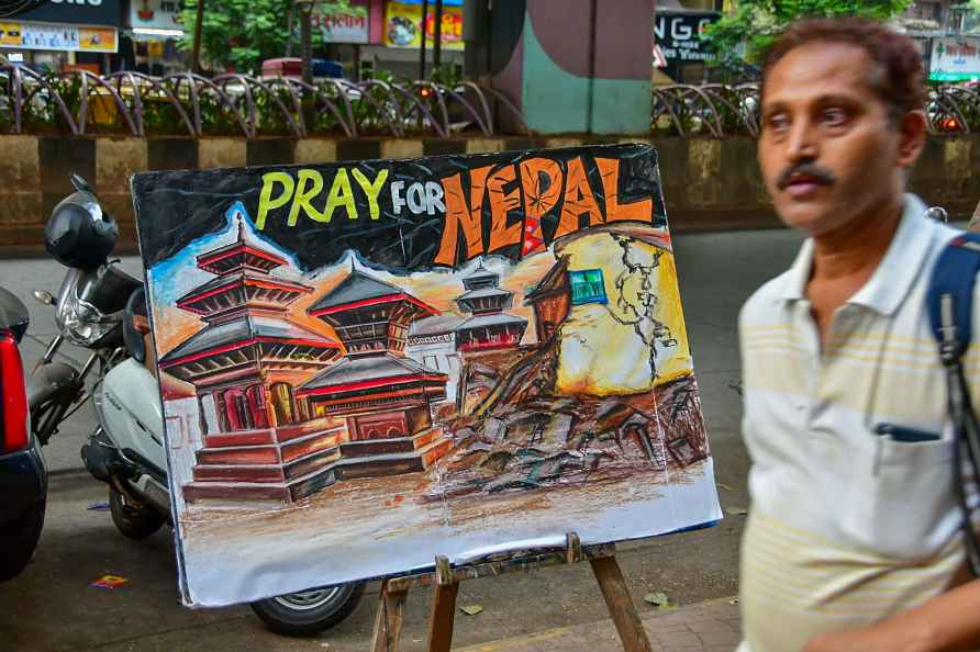 Painting on earthquake in Nepal