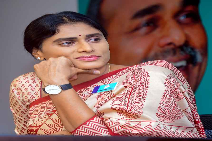 Y.S. Sharmila at a press conference