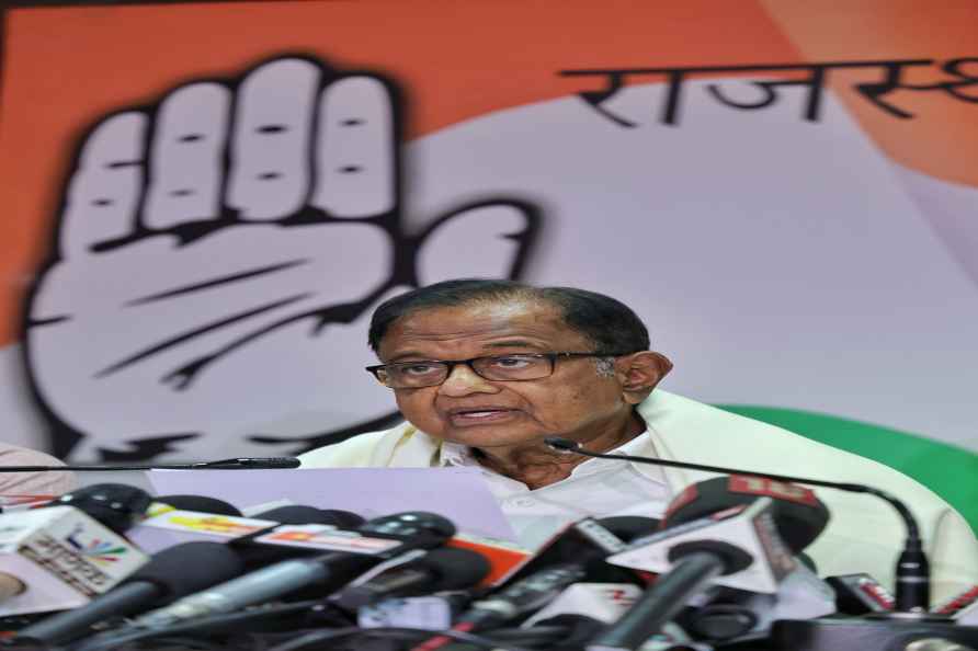 P Chidambaram addressing media