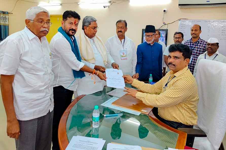 TPCC Chief Revanth Reddy files nomination papers