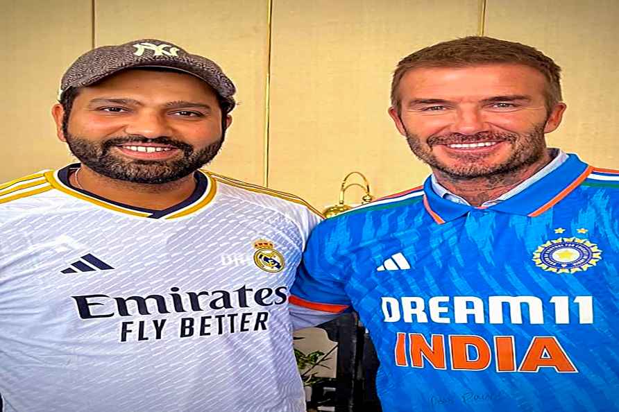 Rohit Sharma, David Beckham at event