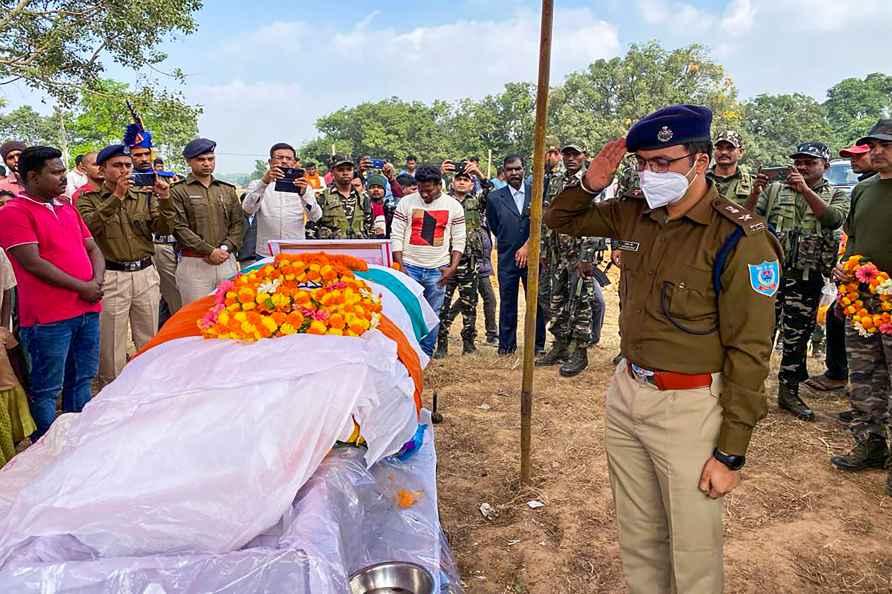 Funeral of CRPF constable Santosh Oraon