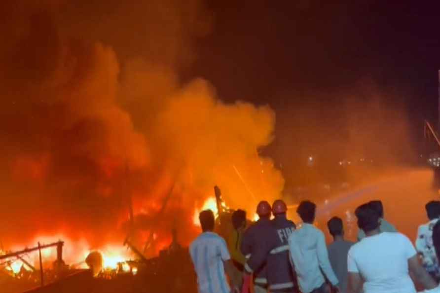 Fire at Visakhapatnam jetty area