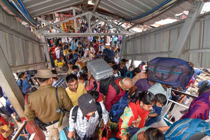 Overcrowded railway station after Chhath