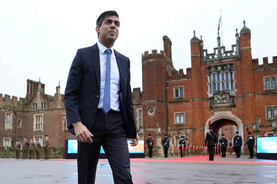 Britain's Prime Minister Rishi Sunak arrives at the Global Investment...