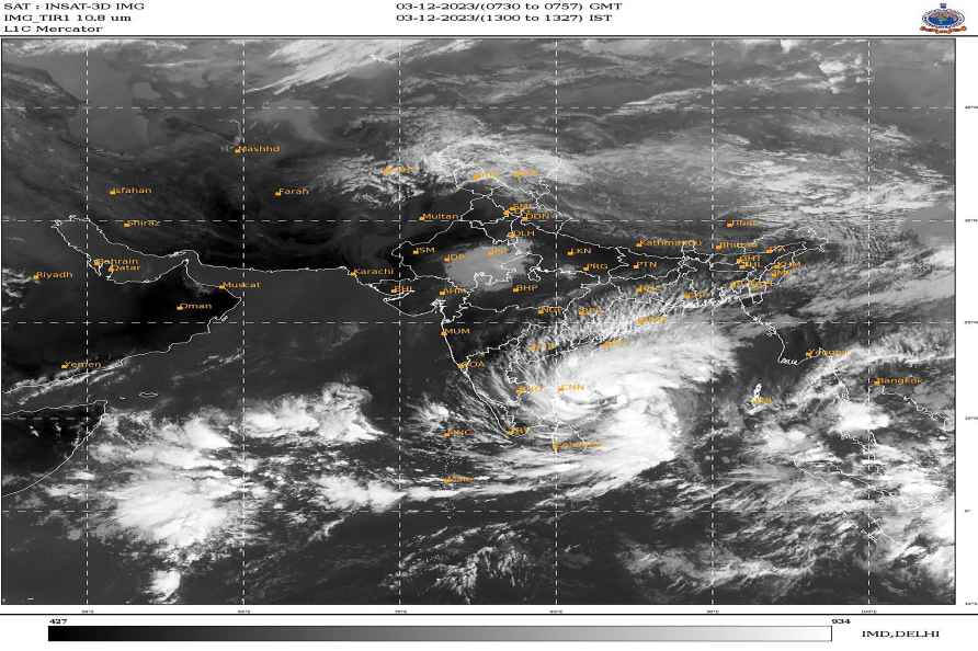 **EDS: SATELLITE IMAGE VIA IMD** New Delhi: Satellite image taken...