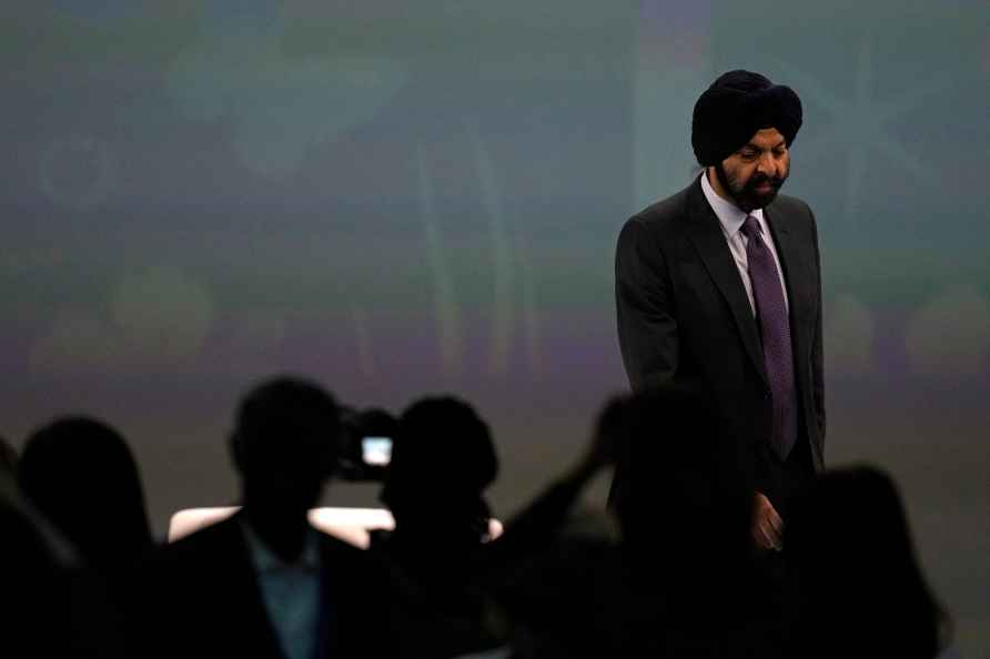 Ajay Banga, World Bank president, participates walks onstage at ...