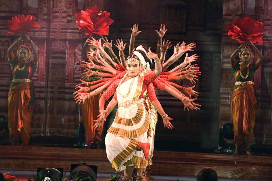 Bhopal: Students perform at a cultural programme 'Anugoonj' organised...