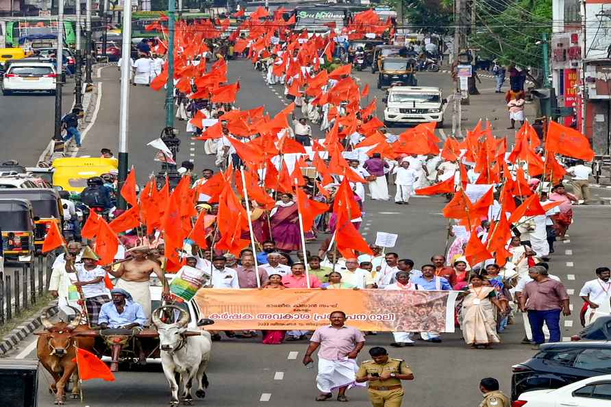 Thiruvananthapuram: Bharatiya Kisan Sangh (BKS) members take part...