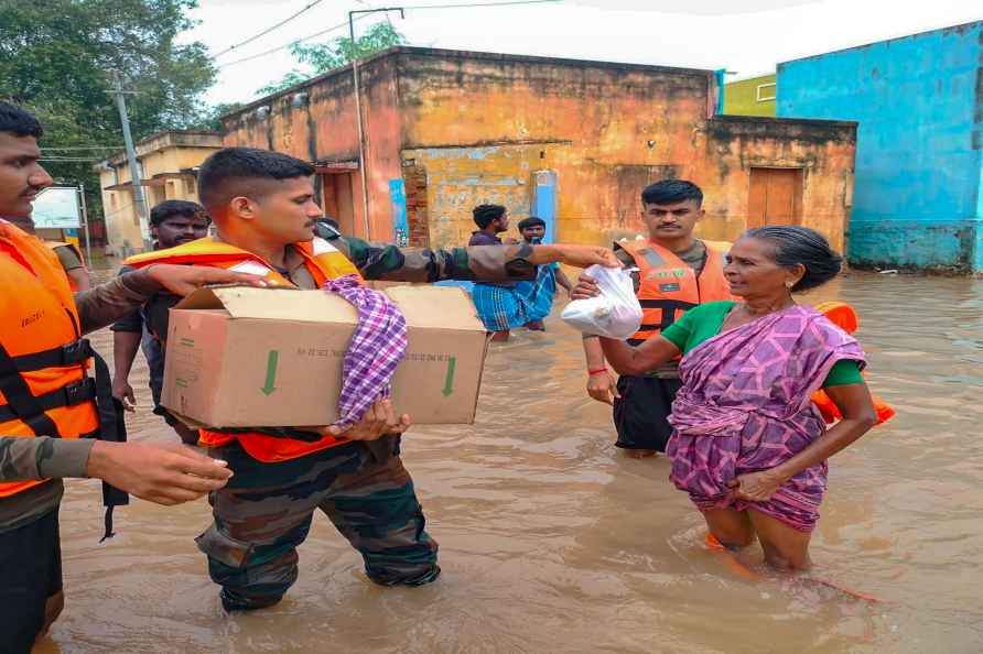 Relief work amid floods in Tamil Nadu