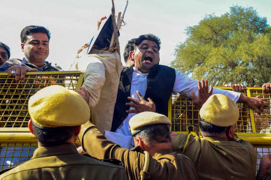 Opposition protest in Bikaner