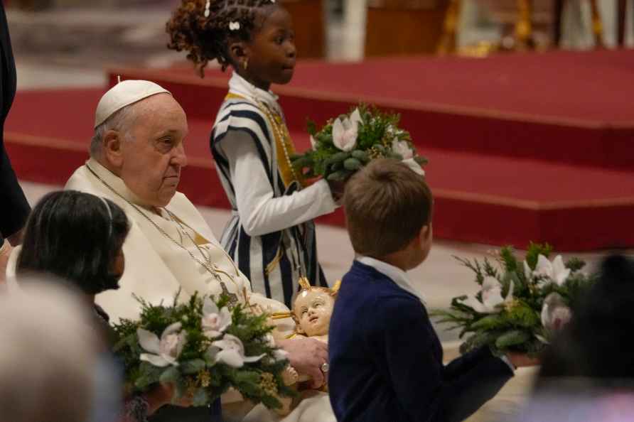 Pope Francis at Christmas eve Mass