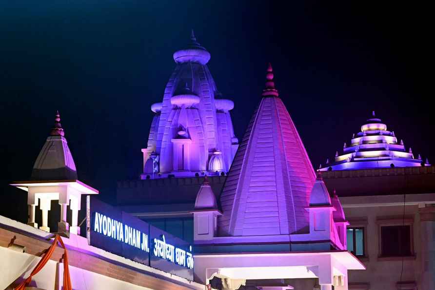 Ayodhya Dham Junction illuminated