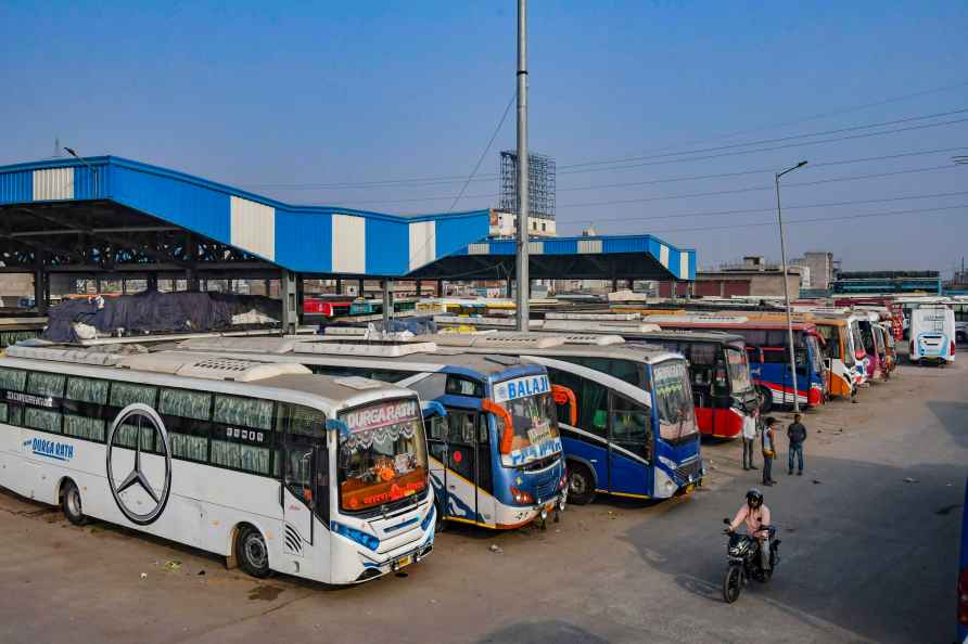 Truckers' strike: Buses at Patliputra Bus Terminal