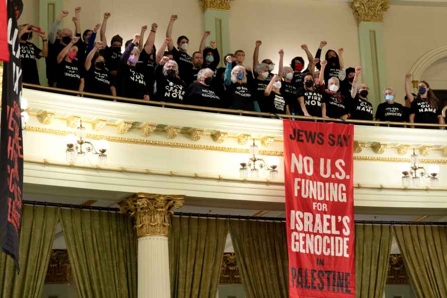 Protesters during California legislative session