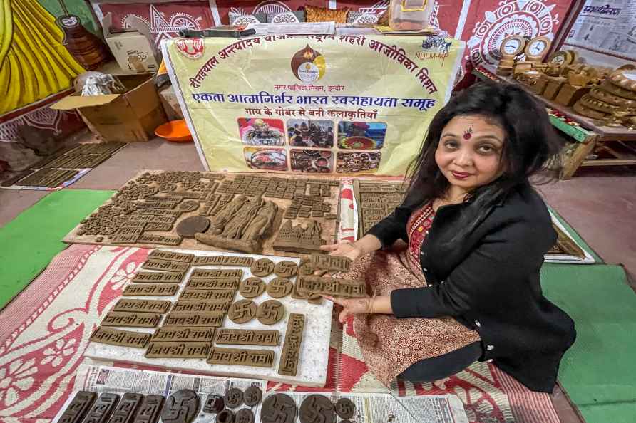 Religious artwork made using cow dung